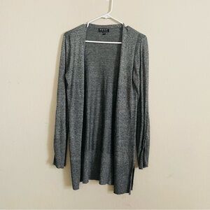 Poof New York woman’s gray cardigan size M long flared sleeve timeless staple